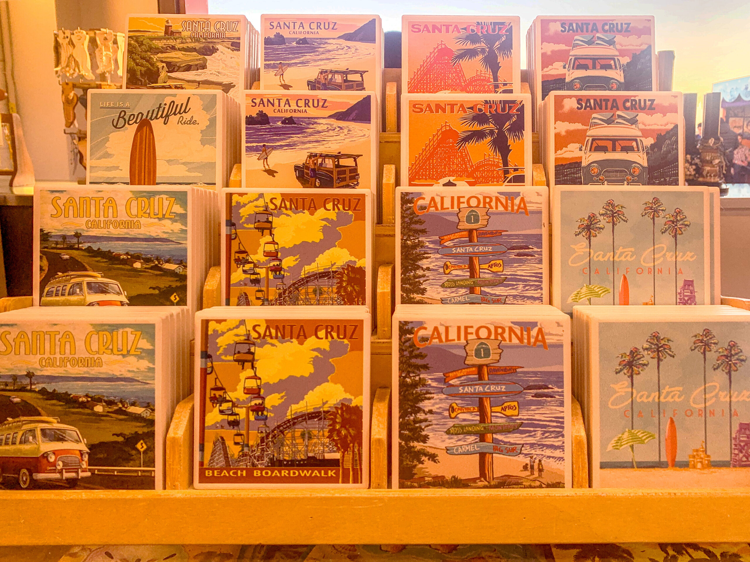 Santa Cruz Califorinia Postcard. Boardwalk. Lorenalia